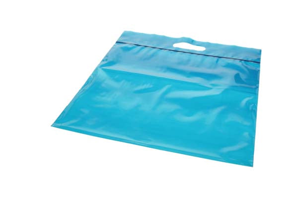 Buste blu con manico a fagiolo 22.9x8.2x18.4cm 75 microns (100 pezzi) [ZH13BL5]