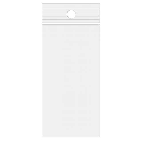 Sacchetto trasparente con chiusura a pressione e foro 7.5x18cm PP 50 microns (100 pezzi) [ZR37]
