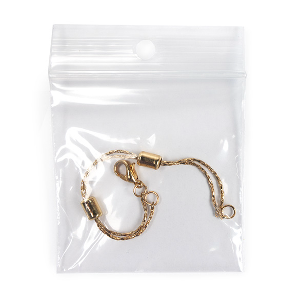 Sacchetto trasparente con chiusura a pressione e foro 5x5cm PE 50 micron (100 pezzi) [2PR22]