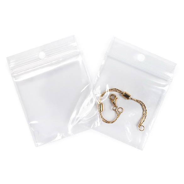 Sacchetto trasparente con chiusura a pressione e foro 5x5cm PE 50 micron (100 pezzi) [2PR22]