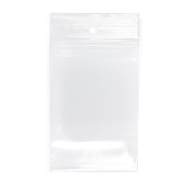 Sacchetto trasparente con chiusura a pressione e foro 5x7.5cm PE 50 micron (100 pezzi) [2PR23]