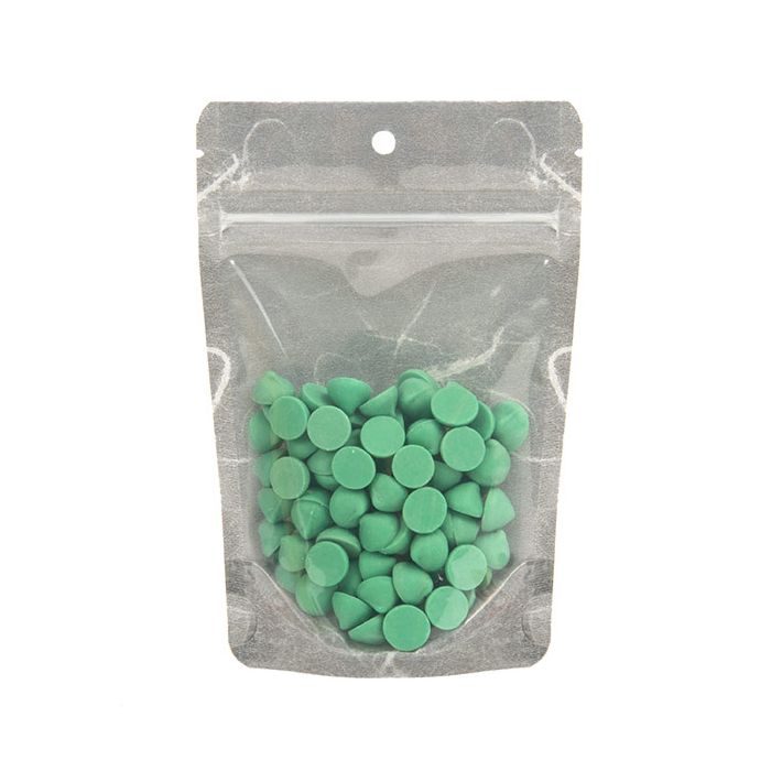 Buste doypack trasparenti/nero 10,2x6x15,2cm con foro (100 pezzi) [ZBGR2BCH]