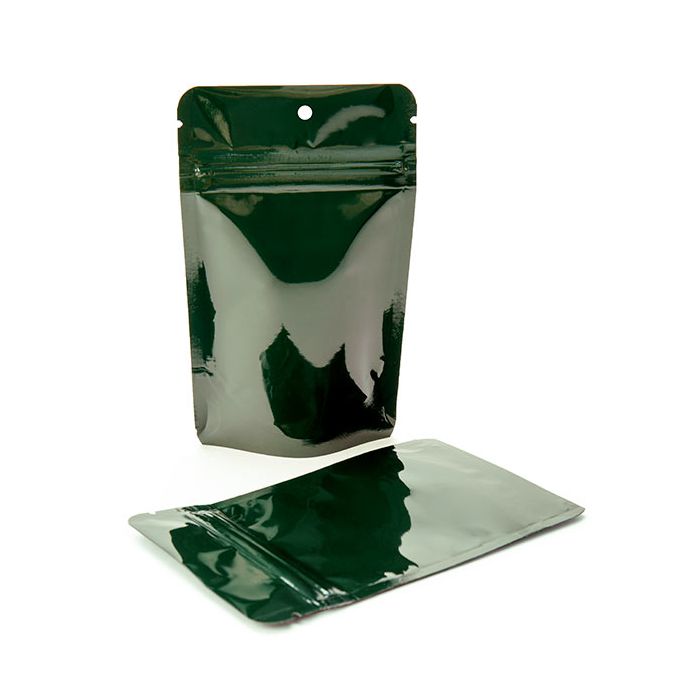 Buste doypack verde metallizzato 8 x 5x 13 cm con foro (100 Pezzi) [ZBGM1HGH]