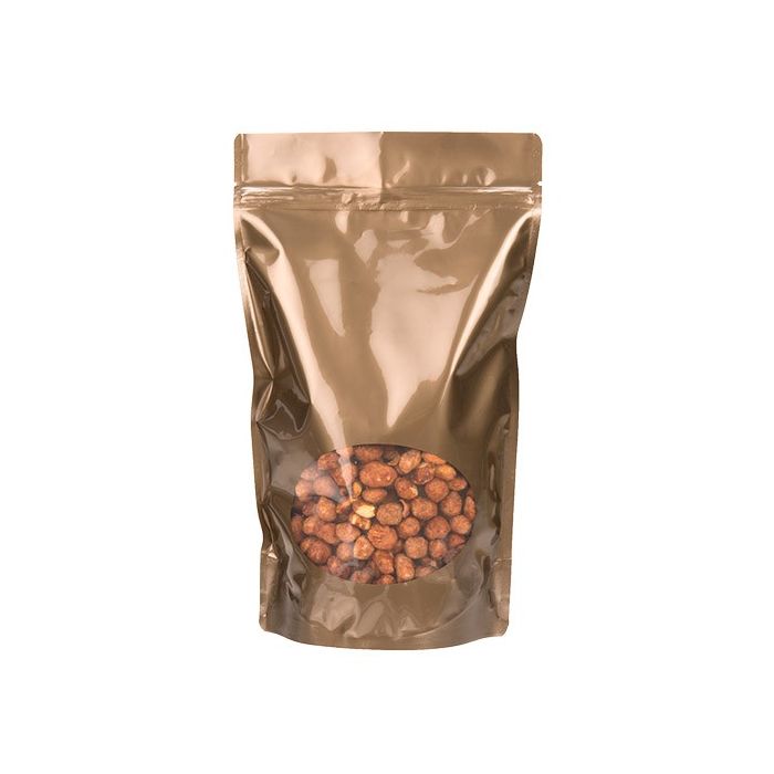 Buste doypack color bronzo con finestra ovale 17x9x28.5cm | 340 grammi (100 pezzi) [ZBGO4BZ]