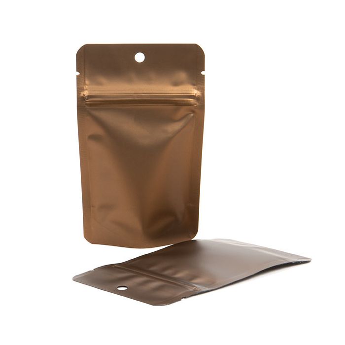 Buste doypack color bronzo metallizzato 8 x 5 x 13 cm con foro (100 pezzi) [ZBGM1BZH]