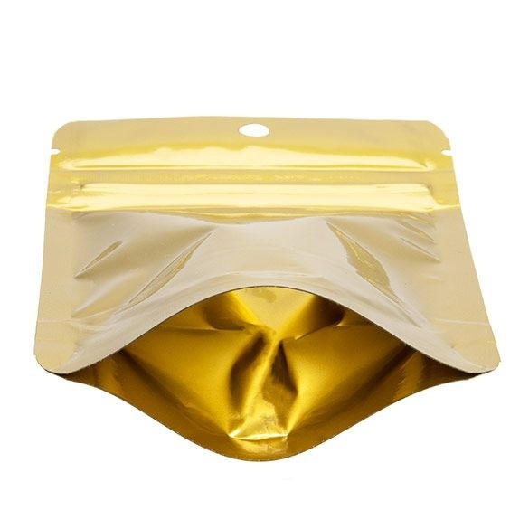Buste doypack color oro 8x5x13cm | 28 grammi con foro (100 pezzi) [ZBGM1GH]