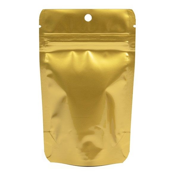 Buste doypack color oro 8x5x13cm | 28 grammi con foro (100 pezzi) [ZBGM1GH]