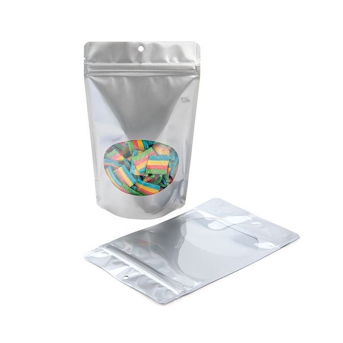 Buste doypack color argento 13x7,9x20,6cm (100 Pezzi) [ZBGO3SH]