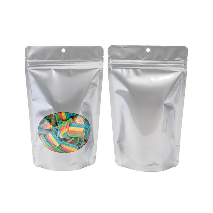 Buste doypack color argento 13x7,9x20,6cm (100 Pezzi) [ZBGO3SH]