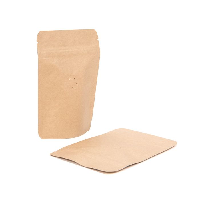 Buste doypack Kraft 10,2x6x15,2cm con valvola (100 Pezzi) [ZBGM2K]