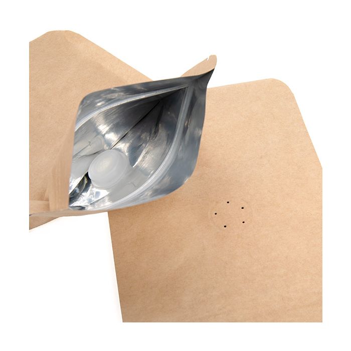 Buste doypack Kraft 10,2x6x15,2cm con valvola (100 Pezzi) [ZBGM2K]