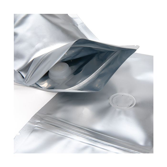 Buste doypack color argento 10,2x6x15,2cm con valvola (100 Pezzi) [ZBGM2SV]