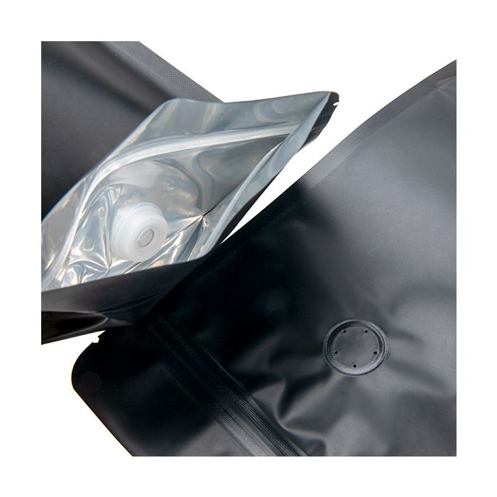 Buste doypack nere 13x7,9x20,6cm con valvola (100 Pezzi) [ZBGM3MBV]