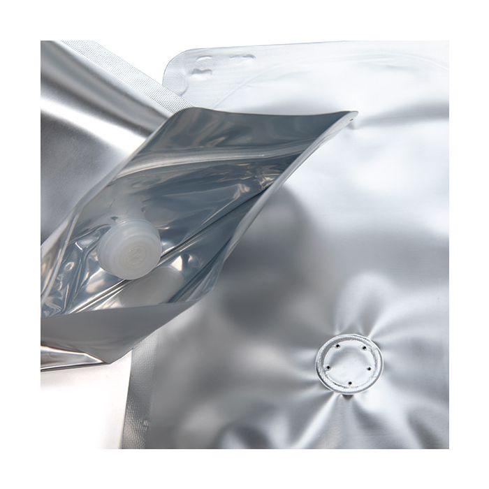 Buste doypack color argento 13x7,9x20,6cm con valvola (100 Pezzi) [ZBGM3SV]