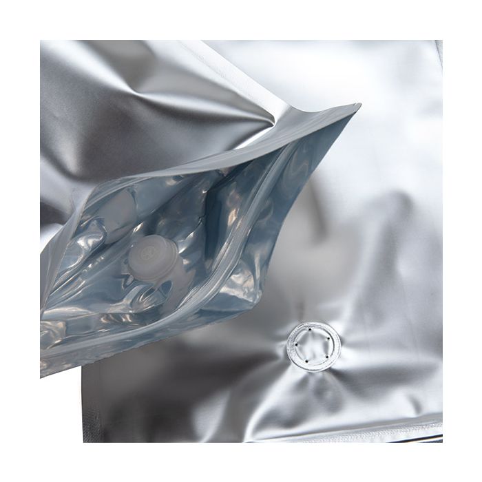 Buste doypack color argento 17,1x8,9x28,6cm con valvola (100 Pezzi) [ZBGM4SV]