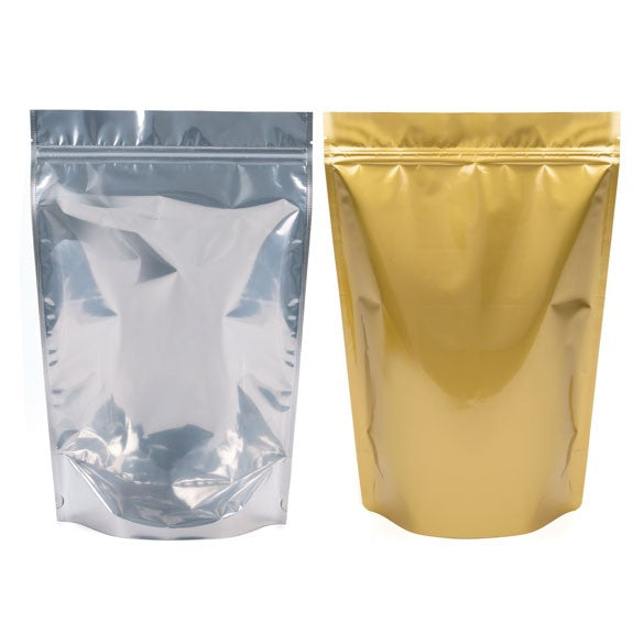Buste doypack trasparenti/oro 23x12x34.5cm | 907 grammi (100 pezzi) [ZBGG6]