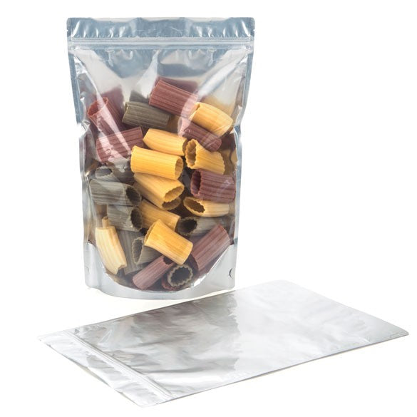 Buste doypack trasparenti/Argento 23x12x34.5cm | 907 grammi (100 pezzi) [ZBGS6]