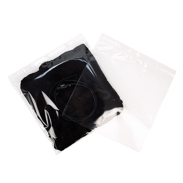 Sacchetto trasparente con chiusura a pressione e foro 32x32cm PP 50 microns (100 pezzi) [ZR12H]
