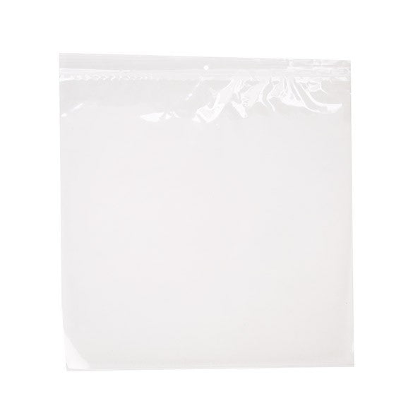 Sacchetto trasparente con chiusura a pressione e foro 33x33cm PP 50 microns (100 pezzi) [ZR1313]
