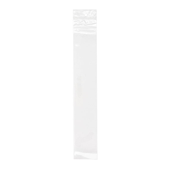 Sacchetto trasparente con chiusura a pressione e foro 5x30.5cm PP 50 microns (100 pezzi) [ZR212]
