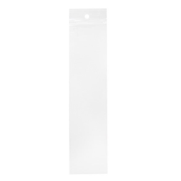 Sacchetto trasparente con chiusura a pressione e foro 5x20.5cm PP 50 microns (100 pezzi) [ZR28]