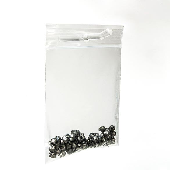 Sacchetto trasparente con chiusura a pressione e foro 7.5x7.5cm PP 50 microns (100 pezzi) [ZR33]