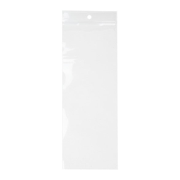 Sacchetto trasparente con chiusura a pressione e foro 7.5x20.5cm PP 50 microns (100 pezzi) [ZR38]