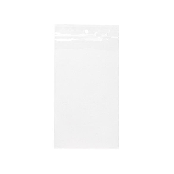 Sacchetto trasparente con chiusura a pressione e foro 10x18cm PP 50 microns (100 pezzi) [ZR47]