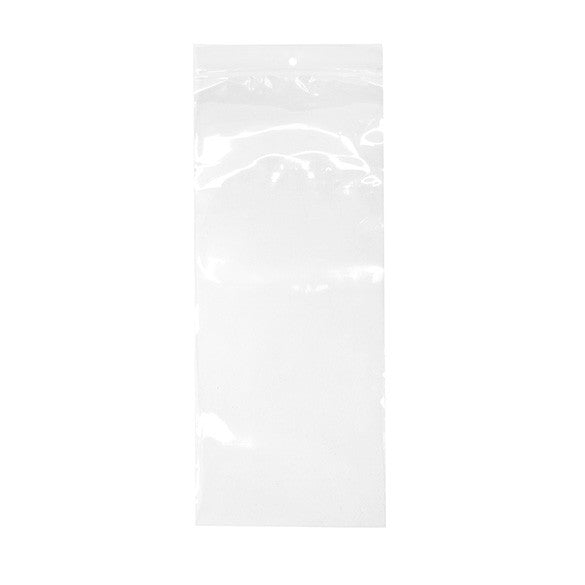 Sacchetto trasparente con chiusura a pressione e foro 12.5x30.5cm PP 50 microns (100 pezzi) [ZR512]