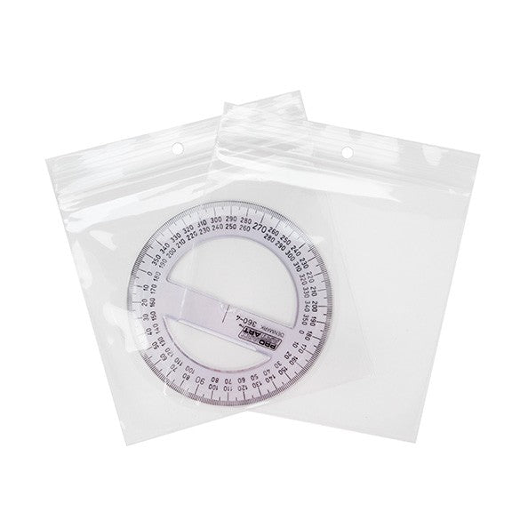 Sacchetto trasparente con chiusura a pressione e foro 12.5x12.5cm PP 50 microns (100 pezzi) [ZR55]
