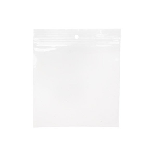 Sacchetto trasparente con chiusura a pressione e foro 12.5x12.5cm PP 50 microns (100 pezzi) [ZR55]