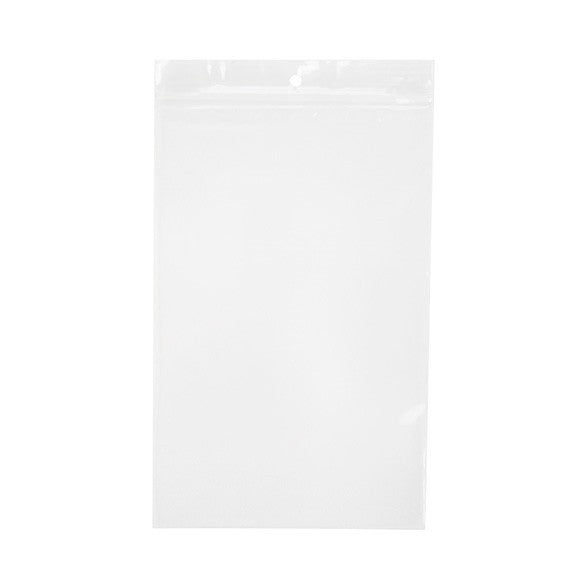 Sacchetto trasparente con chiusura a pressione e foro 12.5x20.5cm PP 50 microns (100 pezzi) [ZR58]