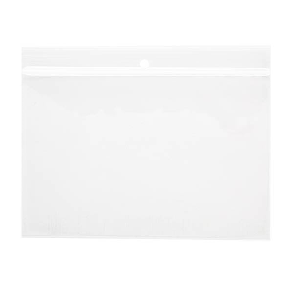 Sacchetto trasparente con chiusura a pressione e foro 15x10cm PP 50 microns (100 pezzi) [ZR64]
