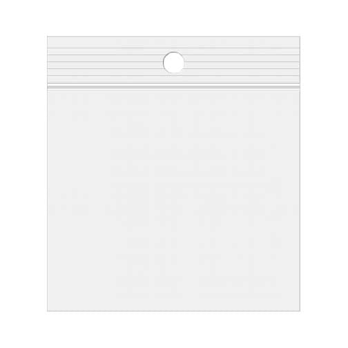 Sacchetto trasparente con chiusura a pressione e foro 10x10cm PP 75 microns (100 pezzi) [Z3R44]