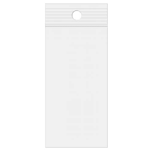 Sacchetto trasparente con chiusura a pressione e foro 5x20.5cm PP 50 microns (100 pezzi) [ZR28]