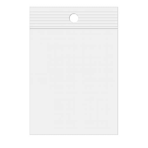 Sacchetto trasparente con chiusura a pressione e foro 10x20.5cm PP 100 microns (100 pezzi) [Z4R48]