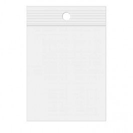 Sacchetto trasparente con chiusura a pressione e foro 12.5x30.5cm PP 75 microns (100 pezzi) [Z3R512]
