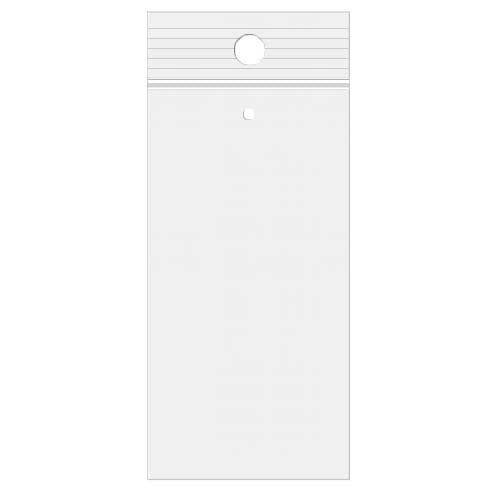 Sacchetto trasparente con chiusura a pressione, foro e foro per l'aerazione 5x30.5cm PP 50 microns (100 pezzi) [ZR212V]