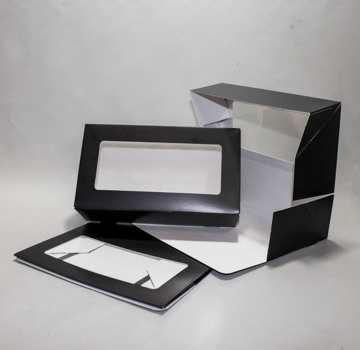 Scatola regalo nera con finestra 21.5x6.4x12 cm (125 pezzi) [TB2112B]